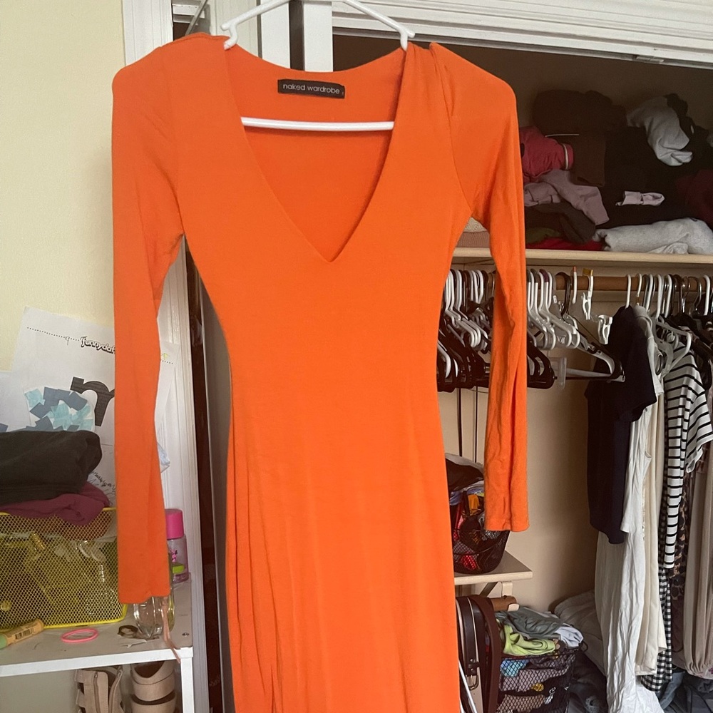 Naked wardrobe deep v dress